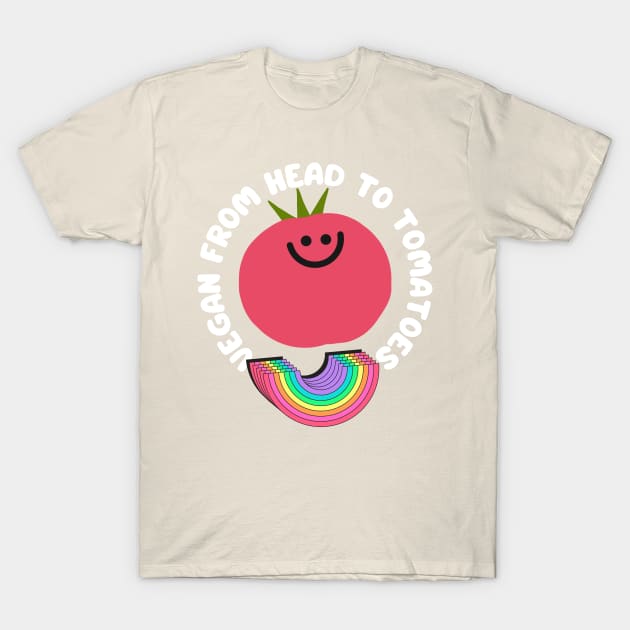 Vegan from Head to Tomatoes Vegan Pun T-Shirt by veganspace